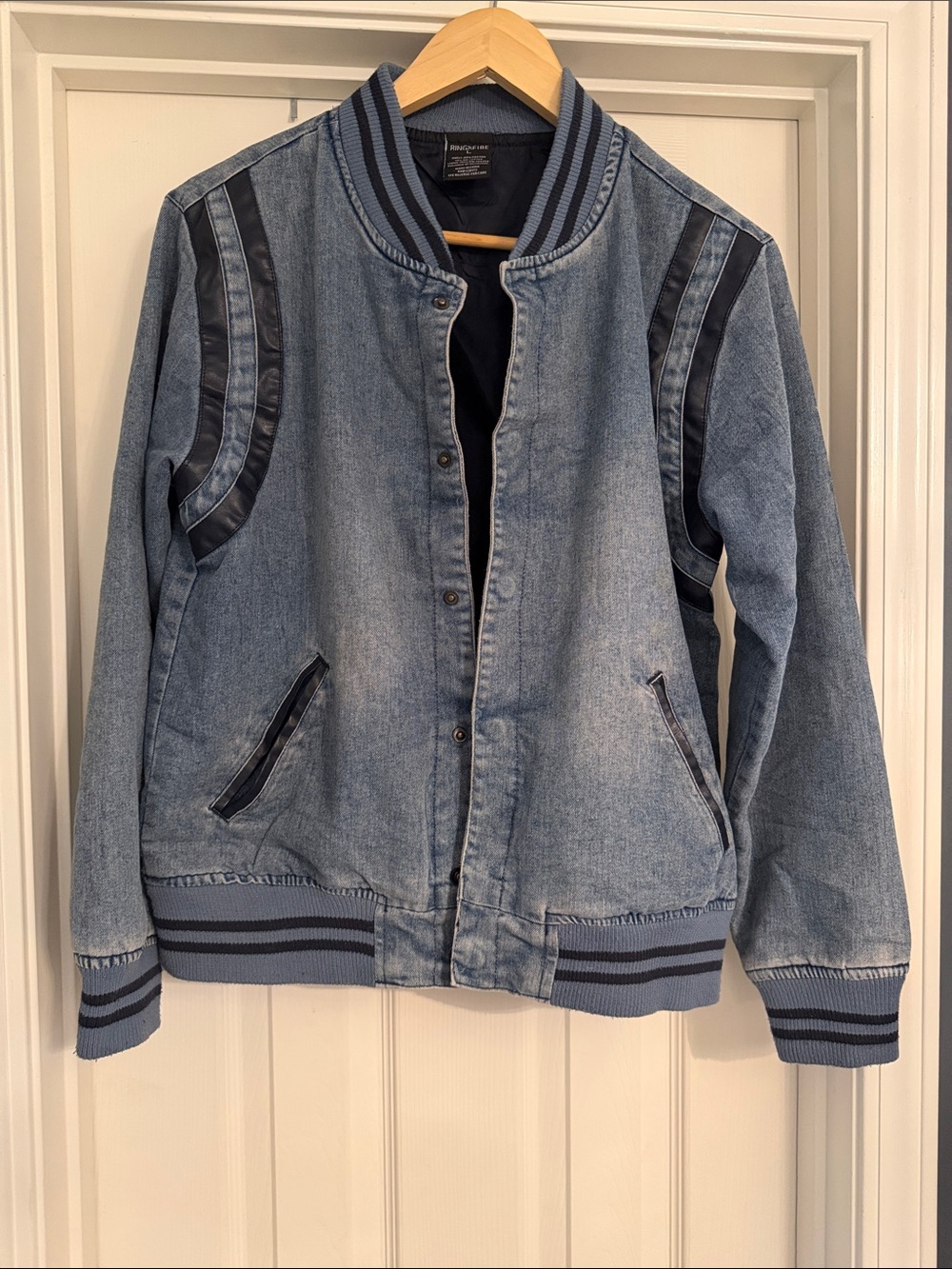 Ring of Fire Light Blue Denim Bomber Jacket for Kids